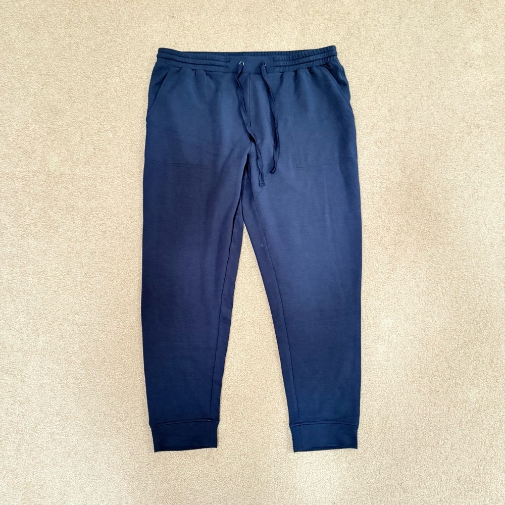 Quince Navy SuperSoft Fleece Joggers Navy Size Large NWT - Picture 2 of 10